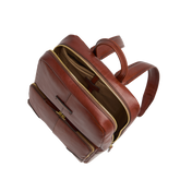 Zaino in pelle porta pc uomo una zip - Marrone | The Bridge