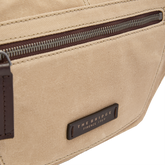Marsupio uomo in pelle e tessuto con zip frontale | The Bridge