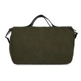Borsone da viaggio in pelle e tessuto con tracolla - GREEN | The Bridge