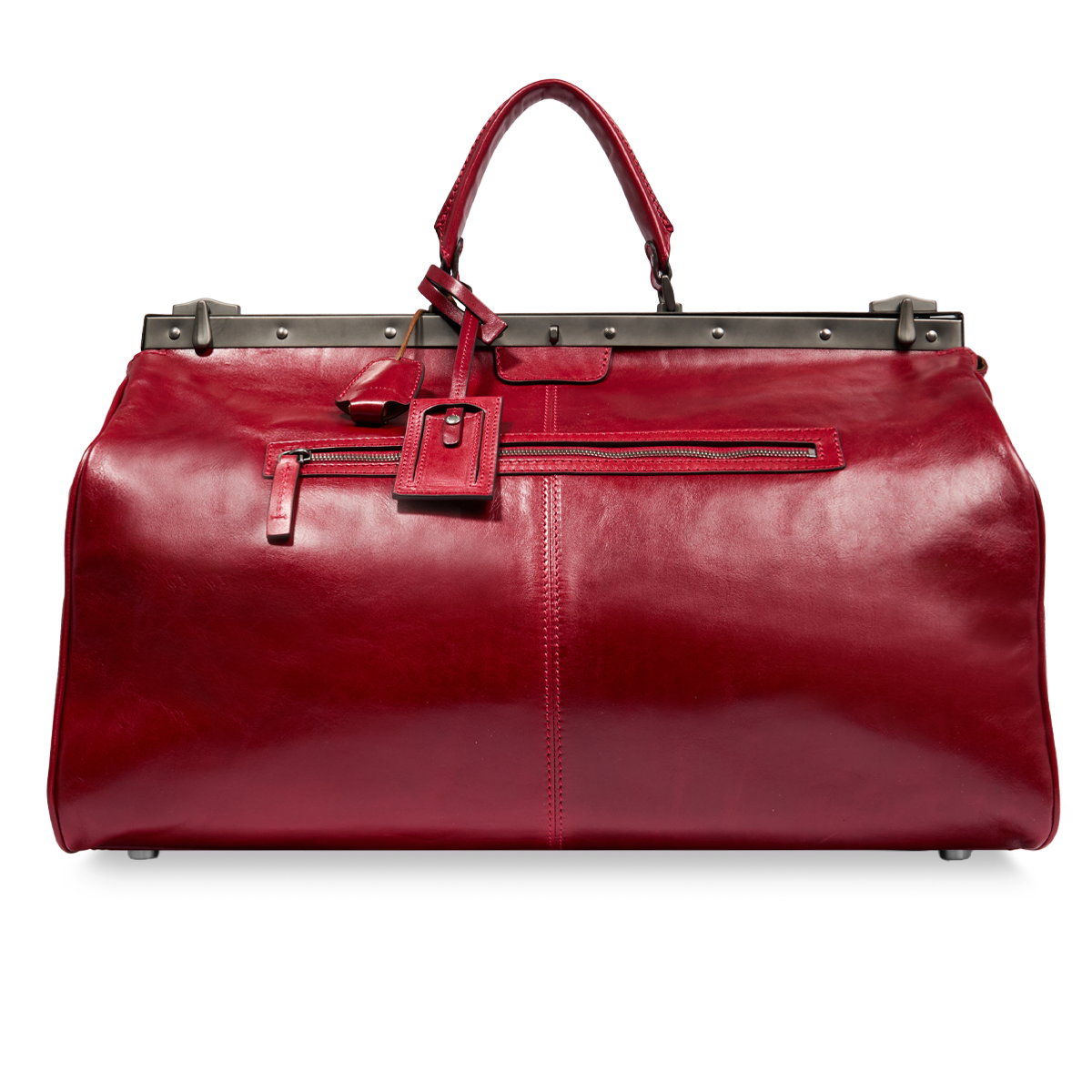 Borsone in pelle da viaggio ROSSO RIBES/RUTENIO SCURO The Bridge